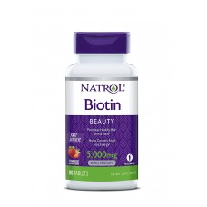 Natrol Suplemento Biotin 5000mcg Fast Dissolve Morango (90 Comprimidos)